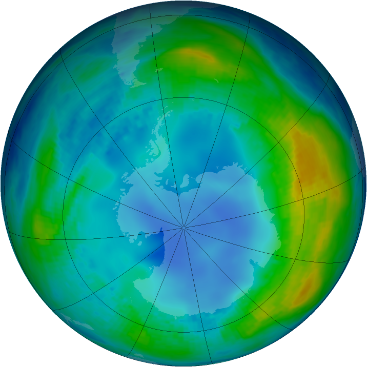 Antarctic ozone map for 14 May 1986